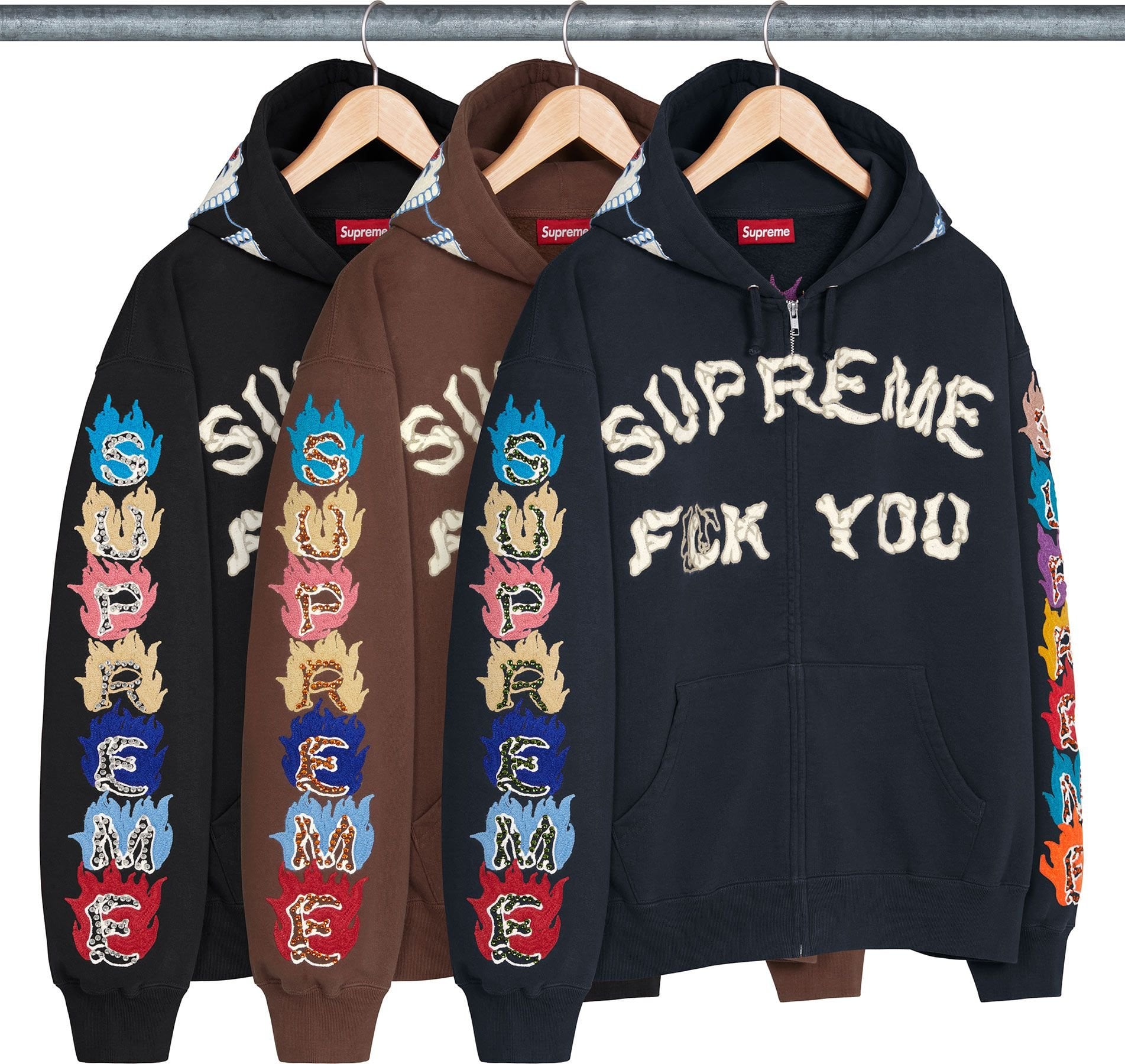 Fuck You Zip Up Hooded Sweatshirt view 5